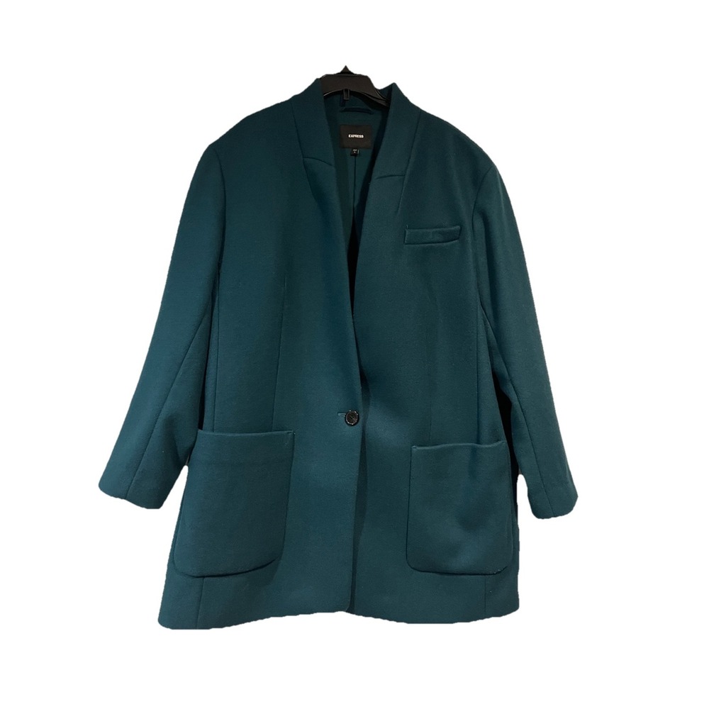 Express Jacket Shawl  One Button Coat Color deep Teal  Green Size‎ XL - Picture 3 of 4